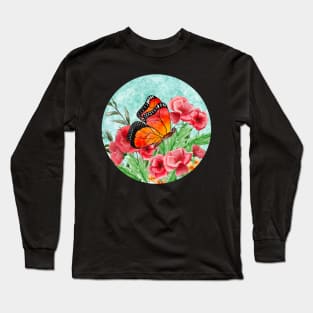 Monarch butterly flying Long Sleeve T-Shirt